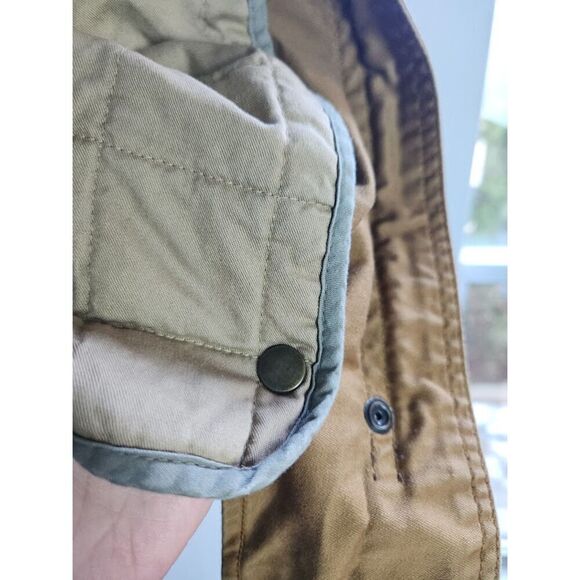 Gap Men Tan Khaki 100% Cotton Mid Length Anorak Utility Full Zip Jacket  Large - Picture 11 of 12